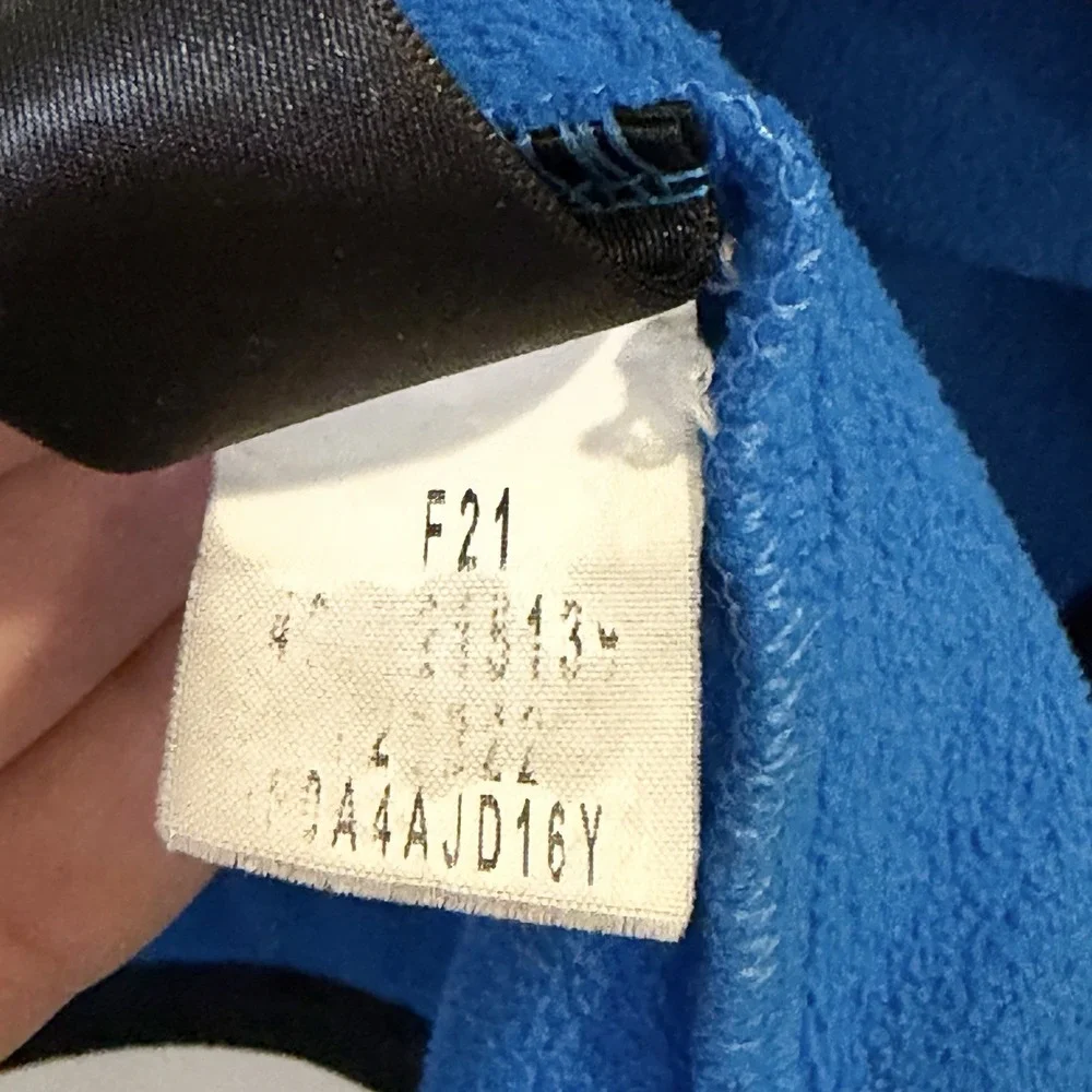 The North Face Men's L Blue/Black Colorblock Fleece 1/4 Zip Mock Neck